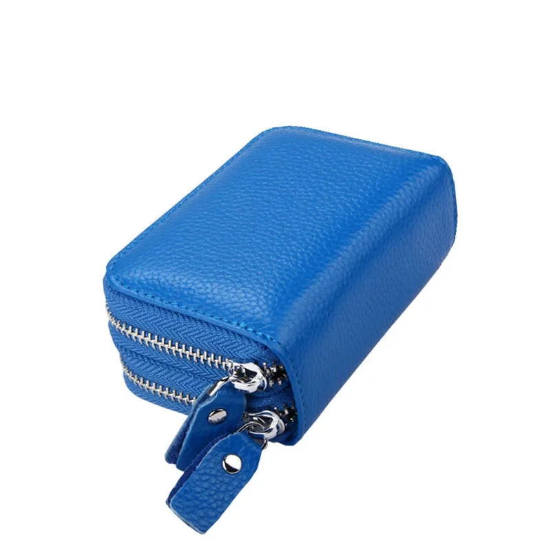 Anti Magnetic RFID Cow Leather Card Bag Multi-function Coin Wallet
