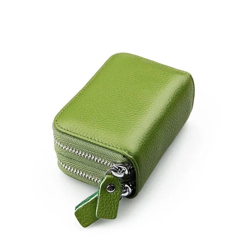 Anti Magnetic RFID Cow Leather Card Bag Multi-function Coin Wallet