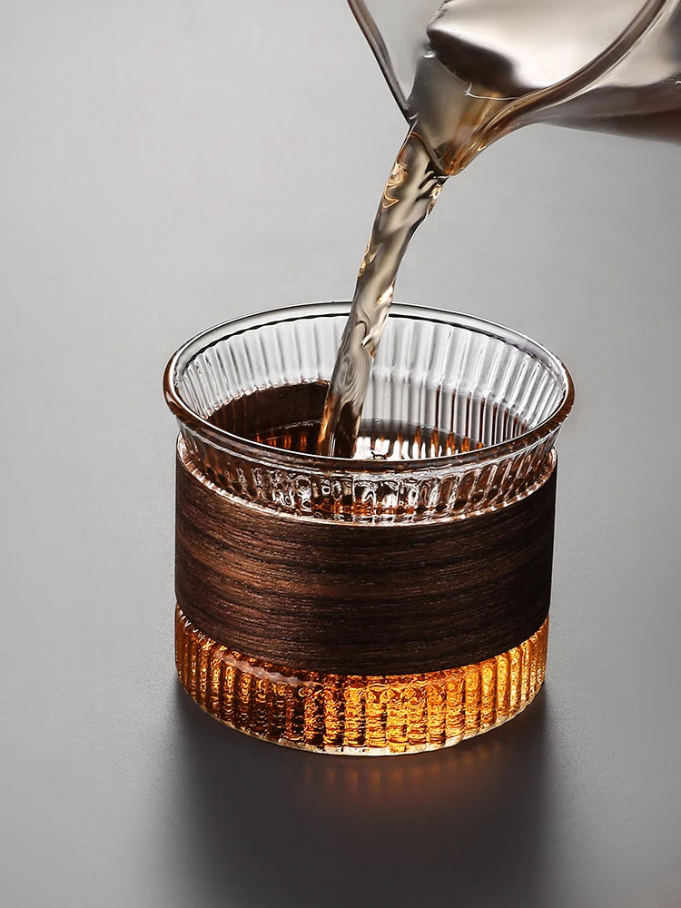Anti Scalding Heat Insulation Glass Cup, Single Master Cup, Heat-Resistant Small Tea Cup, Thickened Kungfu Tea Cup, Drinking Cup