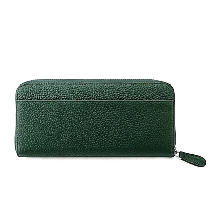 Anti Theft Brush Genuine Leather Ladies Long Purse Card RFID Hand Bag Zipper Wallet