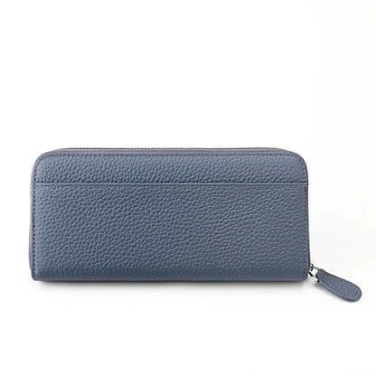 Anti Theft Brush Genuine Leather Ladies Long Purse Card RFID Hand Bag Zipper Wallet