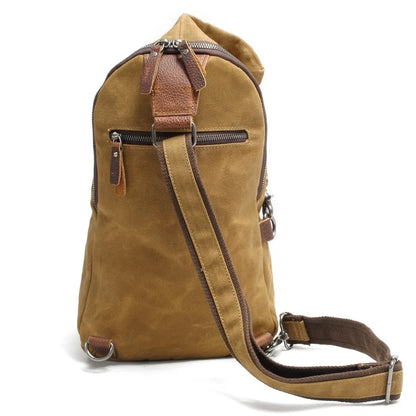 Anti Theft Chest Bag Vintage Canvas Men Shoulder Bag Leisure Crossbody School Bags Hobo Style Small Youth Waterproof Travel Bags