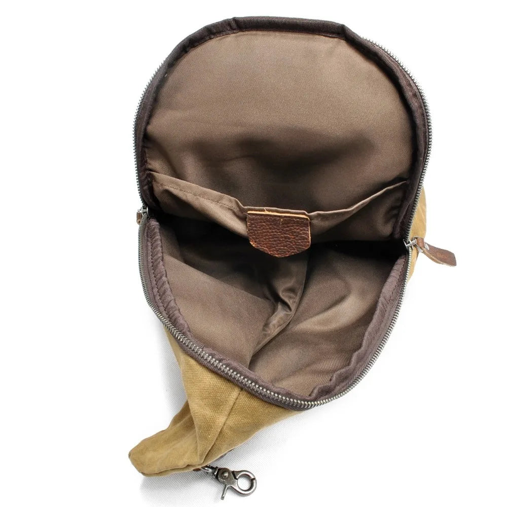Anti Theft Chest Bag Vintage Canvas Men Shoulder Bag Leisure Crossbody School Bags Hobo Style Small Youth Waterproof Travel Bags
