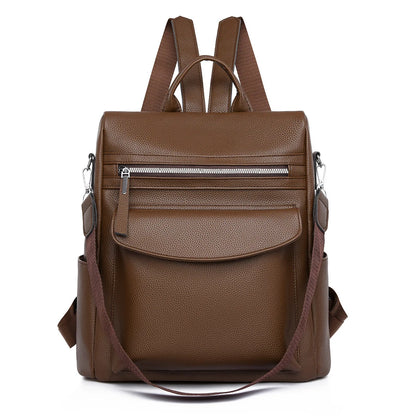 Anti Theft Travel Backpack Large Capacity School Bags For Teenage Girls Mochila 2024 New High Quality PU Leather Women Backpack