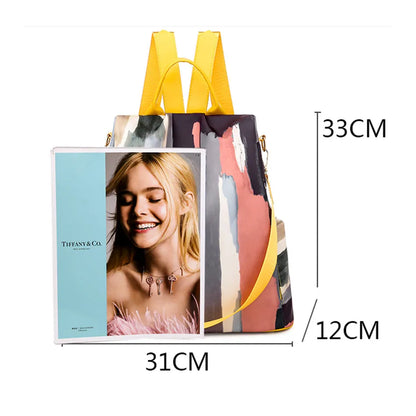 Anti-theft Bags For Women Panelled Color Backpack Fashion Shoulder School Bags For Teenager Girls Casual Travel Rucksack Mochila