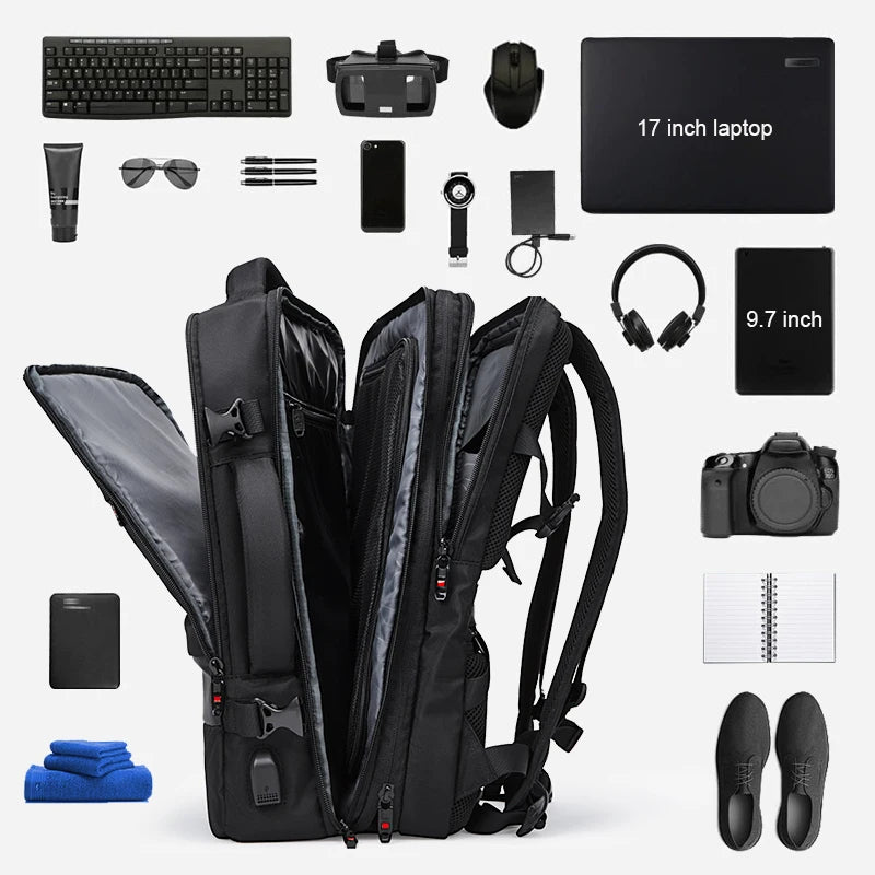 Anti-theft Expandable 15.6 Inch Laptop Backpack Men Waterproof Multifunctional Backpack Business Mochila USB Charging School Bag