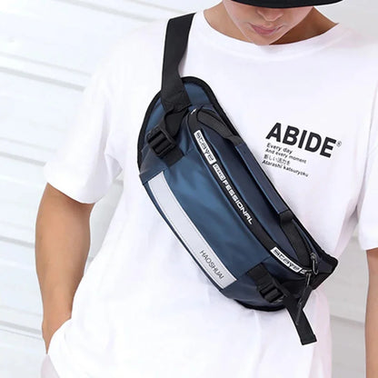 Anti-theft Male Belt Close-Fitting Waist Bags Multi-Functional Hip Bum Reflective Strip Shoulder Bag Men Nylon Fanny Chest Pack