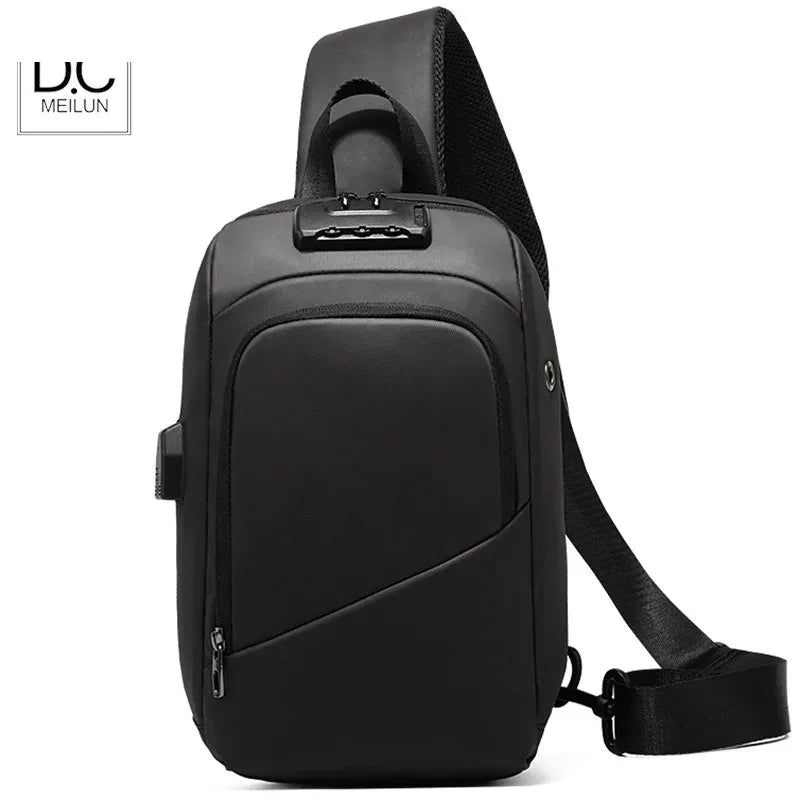Anti-theft Men's Bags Safety Password Crossbody Bag Shoulder Male Waterproof Short Trip Chest Bag Pack for Men