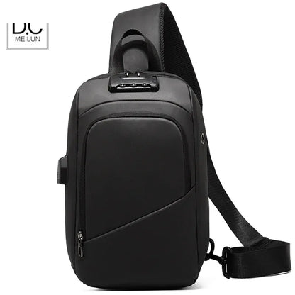 Anti-theft Men's Bags Safety Password Crossbody Bag Shoulder Male Waterproof Short Trip Chest Bag Pack for Men