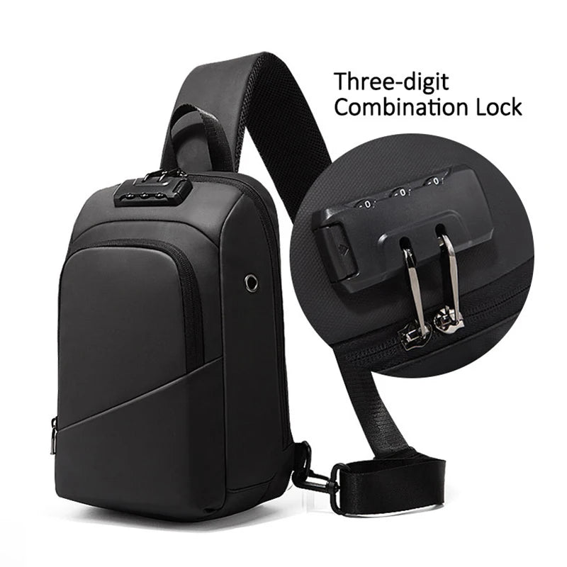 Anti-theft Men's Bags Safety Password Crossbody Bag Shoulder Male Waterproof Short Trip Chest Bag Pack for Men