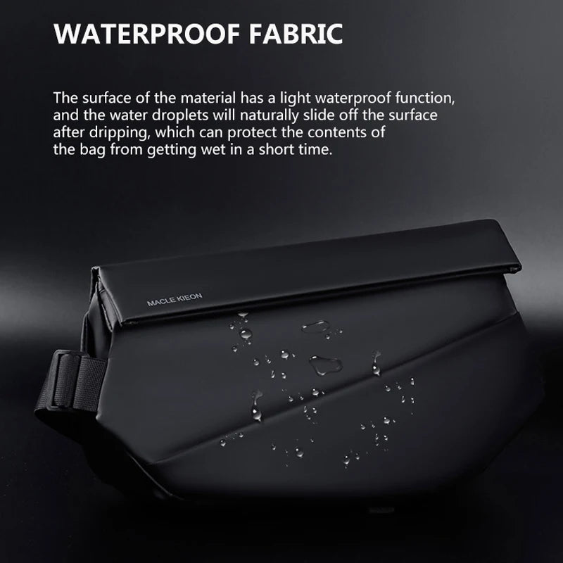 Anti-theft Men's Shoulder Bags Black Fashion Motorcycle Crossbody Bags Waterproof Casual Travel Messenger Bag For 7.9 Inch iPad