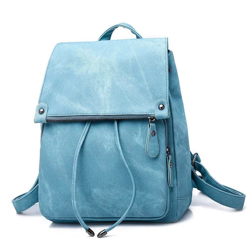Anti-theft Solid Color Designer Women's Backpack Waterproof Wear resistant High quality Soft Leather Travel Back Pack For Women