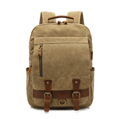 Anti theft canvas backpack school boy girls rucksack 2021 canvas backpack leather mochila travel outdoor canvas backpack