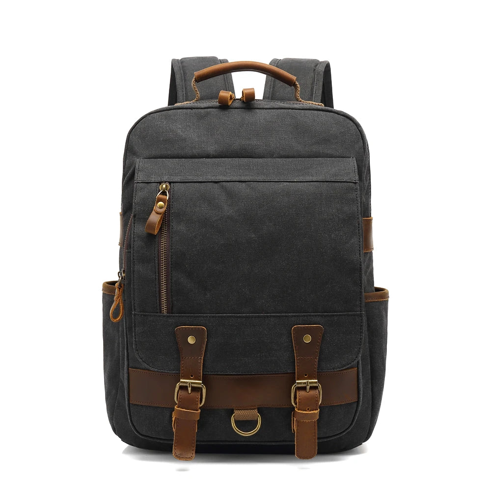 Anti theft canvas backpack school boy girls rucksack 2021 canvas backpack leather mochila travel outdoor canvas backpack