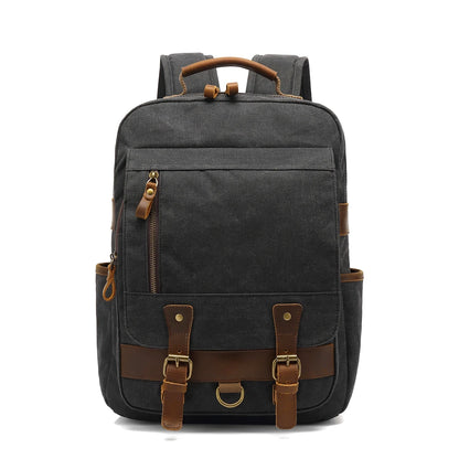 Anti theft canvas backpack school boy girls rucksack 2021 canvas backpack leather mochila travel outdoor canvas backpack