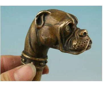Antiguo Bronce chino bronce Cobre Puro Tallada A Mano Estatua de Perro Cabeza China wholesale factory Bronze Arts