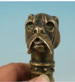 Antiguo Bronce chino bronce Cobre Puro Tallada A Mano Estatua de Perro Cabeza China wholesale factory Bronze Arts