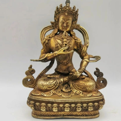 Antique Bronze Buddha Vajrasattva Statue Bodhisattva Bell Vajra