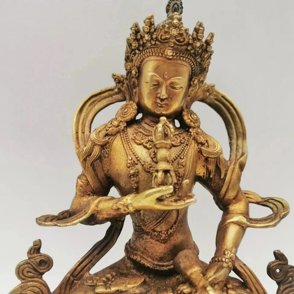 Antique Bronze Buddha Vajrasattva Statue Bodhisattva Bell Vajra