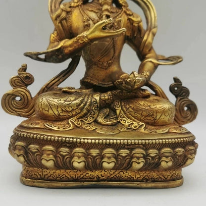 Antique Bronze Buddha Vajrasattva Statue Bodhisattva Bell Vajra