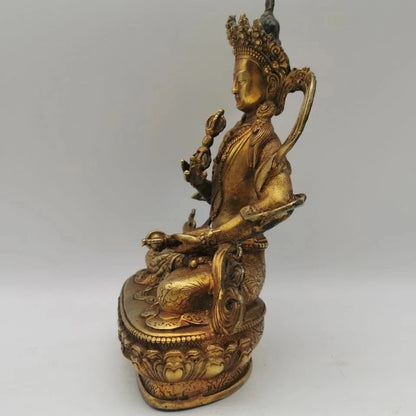 Antique Bronze Buddha Vajrasattva Statue Bodhisattva Bell Vajra