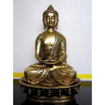 Antique Buddhis Amitabha bronze buddha dragon statue Wish U Wealth