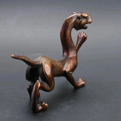 Antique Chinese Bronze Statue Hand-Carved --- Chilong Dragon