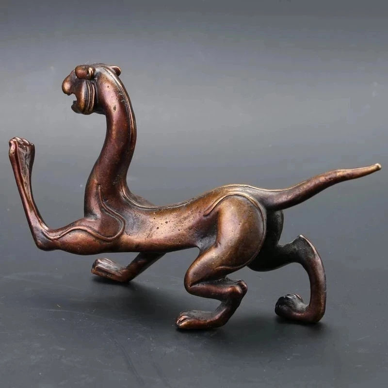 Antique Chinese Bronze Statue Hand-Carved --- Chilong Dragon