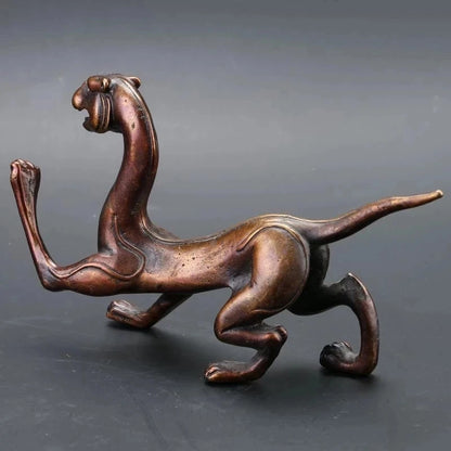 Antique Chinese Bronze Statue Hand-Carved --- Chilong Dragon