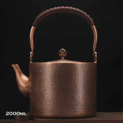 Antique Copper Kettle Handmade Hammer Pattern, Red Copper Teapot, Thickened Uncoated Kettle, Health Tea Set Crafts