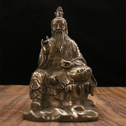 Antique Fengshui Buddhism Pure Copper Taishang Laojun Tianzun Statue Decoration Lucky To Living Room Factory Household