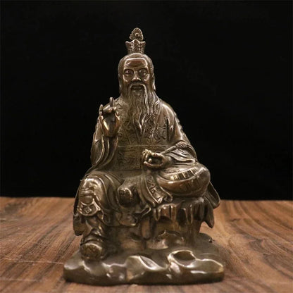 Antique Fengshui Buddhism Pure Copper Taishang Laojun Tianzun Statue Decoration Lucky To Living Room Factory Household