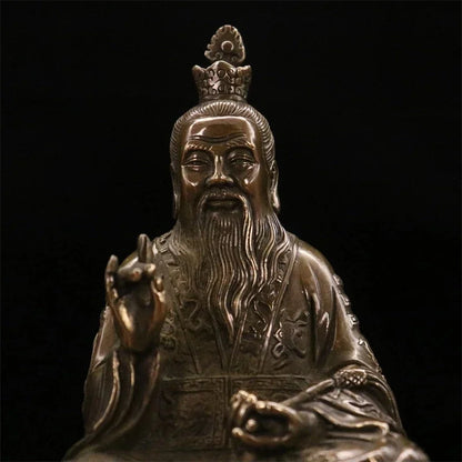 Antique Fengshui Buddhism Pure Copper Taishang Laojun Tianzun Statue Decoration Lucky To Living Room Factory Household