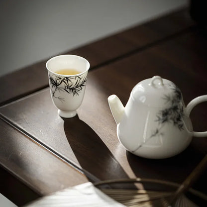 Antique Hand-painted Bamboo Tea Cup Home Ceramic Teacups Master Cup Kung Fu Tea Set Juxiang Cup Accessories Drink Drinkware