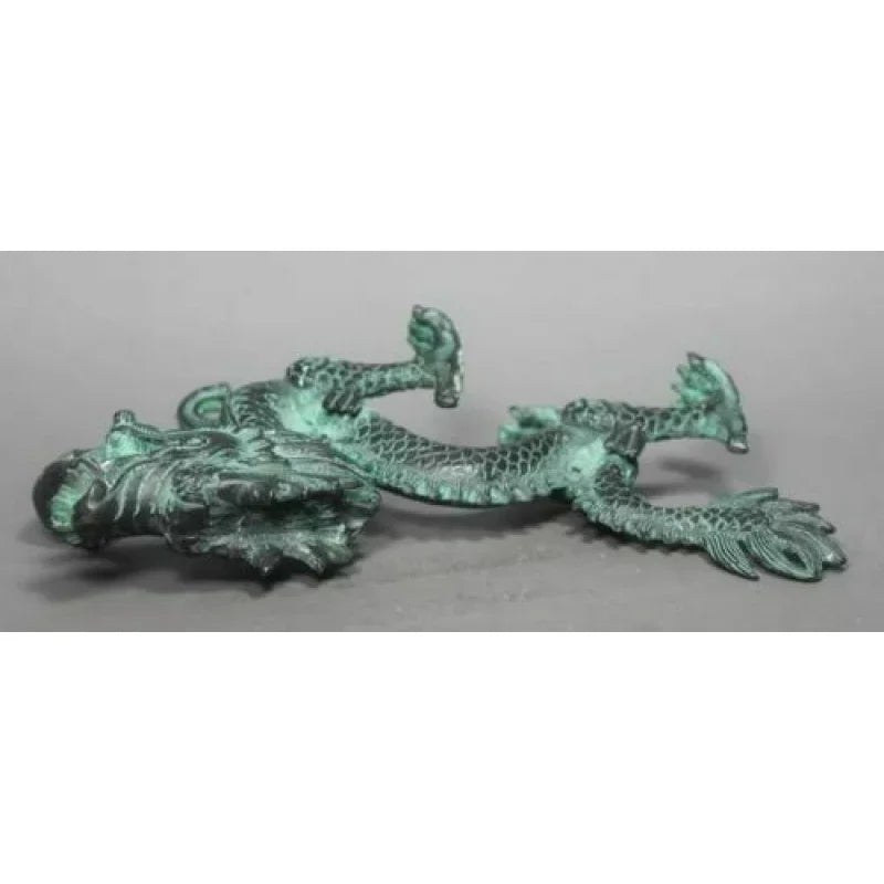 Antique Old earth Bronze statues Folk Handwork Dragon statues Wish U Wealth