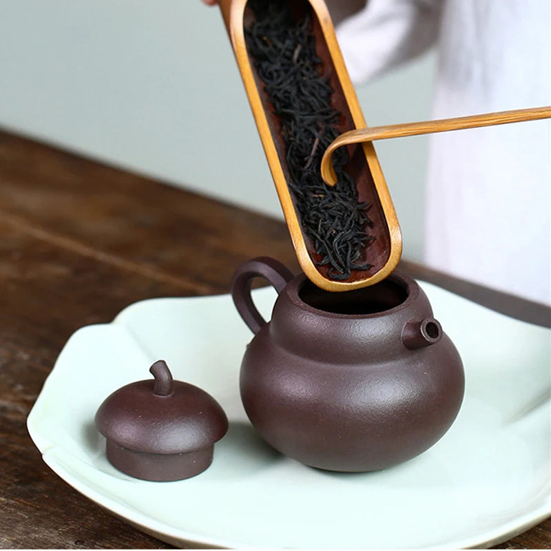Antique Raw Ore Zhu Mud Gourd Shape Tea Kettle Chinese Yixing Purple Clay Teapot Portable Small Capacity Tea Pot Drinkware 130ml