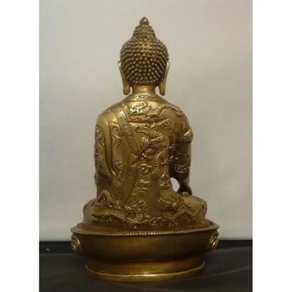 Antique Tibetan Buddhism Shakyamuni Budda Jodamo Siddharma Buddha Dragon Statue