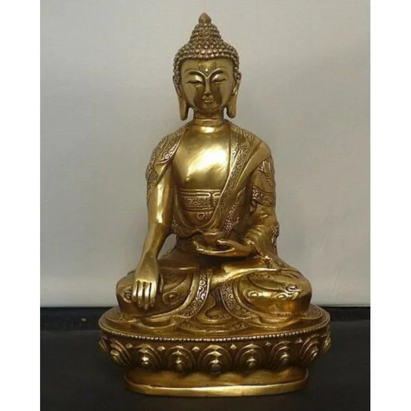 Antique Tibetan Buddhism Shakyamuni Budda Jodamo Siddharma Buddha Dragon Statue