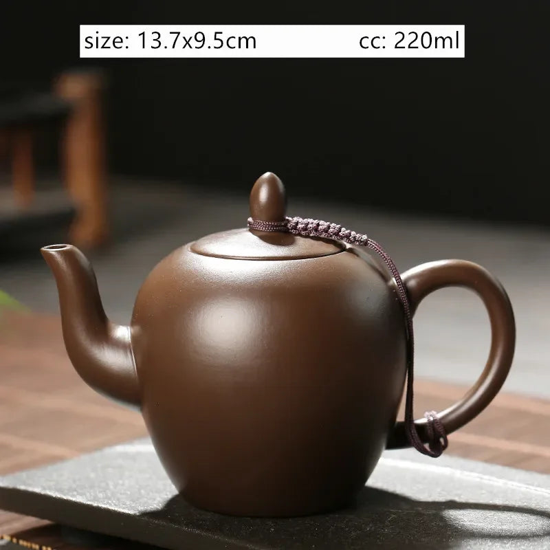 Antique Yixing Purple Clay Tea Pot Raw Ore Zhu Mud Beauty Kettle Chinese Zisha Tea Set Customized Ball Hole Filter Teapot