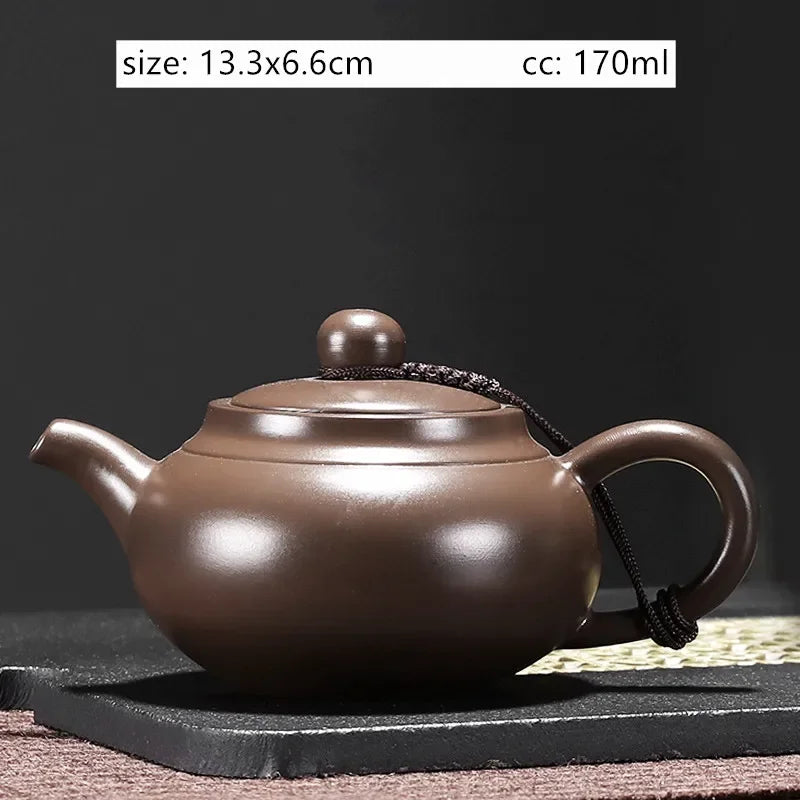Antique Yixing Purple Clay Tea Pot Raw Ore Zhu Mud Beauty Kettle Chinese Zisha Tea Set Customized Ball Hole Filter Teapot