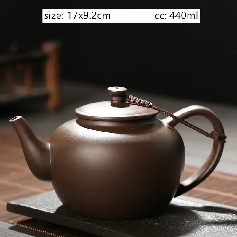 Antique Yixing Purple Clay Tea Pot Raw Ore Zhu Mud Beauty Kettle Chinese Zisha Tea Set Customized Ball Hole Filter Teapot