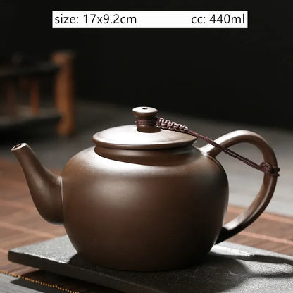 Antique Yixing Purple Clay Tea Pot Raw Ore Zhu Mud Beauty Kettle Chinese Zisha Tea Set Customized Ball Hole Filter Teapot