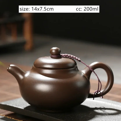 Antique Yixing Purple Clay Tea Pot Raw Ore Zhu Mud Beauty Kettle Chinese Zisha Tea Set Customized Ball Hole Filter Teapot