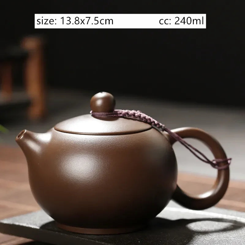 Antique Yixing Purple Clay Tea Pot Raw Ore Zhu Mud Beauty Kettle Chinese Zisha Tea Set Customized Ball Hole Filter Teapot