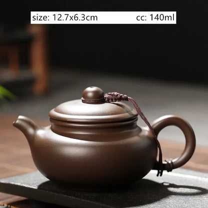 Antique Yixing Purple Clay Tea Pot Raw Ore Zhu Mud Beauty Kettle Chinese Zisha Tea Set Customized Ball Hole Filter Teapot