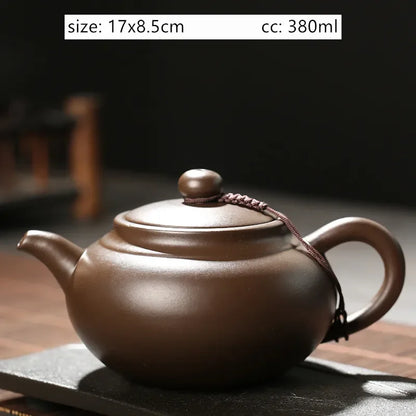 Antique Yixing Purple Clay Tea Pot Raw Ore Zhu Mud Beauty Kettle Chinese Zisha Tea Set Customized Ball Hole Filter Teapot
