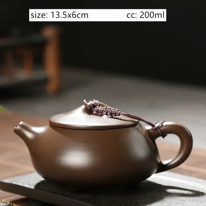 Antique Yixing Purple Clay Tea Pot Raw Ore Zhu Mud Beauty Kettle Chinese Zisha Tea Set Customized Ball Hole Filter Teapot