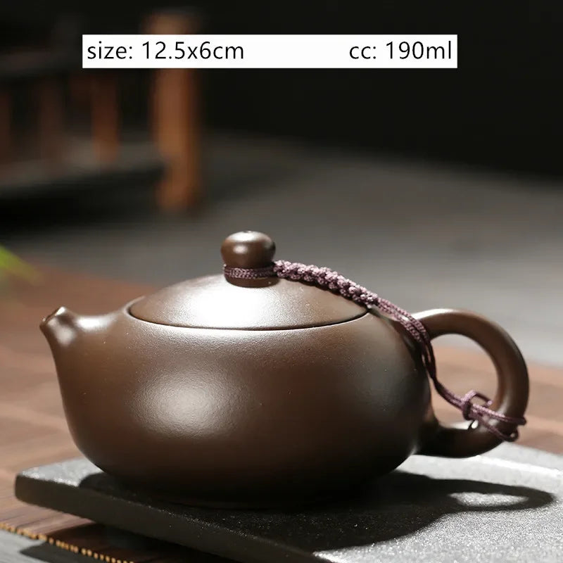 Antique Yixing Purple Clay Tea Pot Raw Ore Zhu Mud Beauty Kettle Chinese Zisha Tea Set Customized Ball Hole Filter Teapot