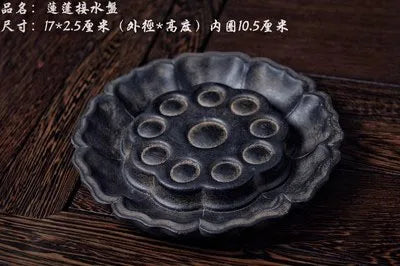 Antique and Retro Chinese Zen Decorative Ornaments, Tea Room, Household Living Room, Study Flower Pot Base, Home Decor