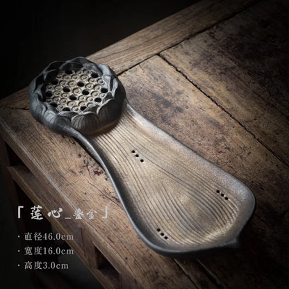 Antique ceramic tea tray teahouse creatively makes old imitation wood tea tray to dry soak small tea table and tea sea tea tray